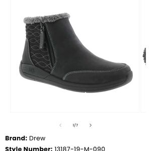 Boots DREW Women's Black Winter Boots with Gray Trim